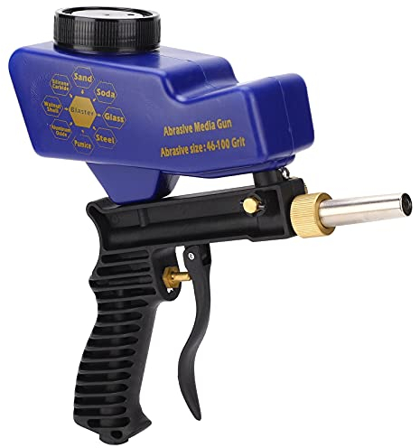 Feed Sandblaster, 70-150 PSI 6000RPM Spray Handheld Tool Sand Blaster Gun Kit, Air Sand Blaster Sandblasting Gun for Cleaning Rust, Dirt, Paint Stripper, Glass Etching DIY