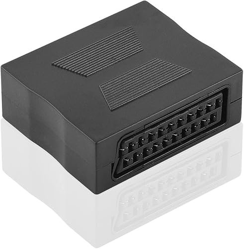 PADCR Scart-Adapter, 5 cm, Schwarz, für Fernseher, Videorekorder, DVD-Player und Spielekonsolen