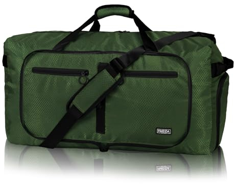 Fmeida Reisetasche 65L Reisetaschen Damen Sporttasche Herren Groß Handgepäck Duffle Bag Saunatasche XXL Krankenhaustasche Leicht Kliniktasche Geburt Grün