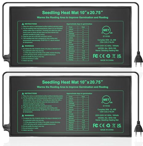 HYDGOOHO 2 Pièces Tapis Chauffant Terrarium 25.4 x 52.7 cm,Étanchéité IP67 Tapis Chauffant pour Semis,Coussin Chauffant pour Serre，Tapis Chauffant Terrarium,pour Les Semis des Reptiles