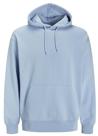 JACK & JONES Mens Hoodies with Pocket, Drawstring Hooded Sweatshirt For Men UK, Chambray Blue Colour, Size - M