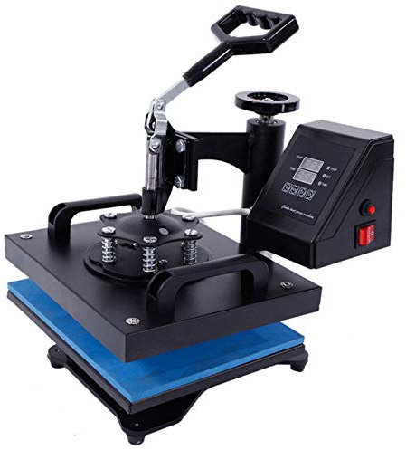 5-1 Hitzepresse Heißpresse T-Shirtpresse Transferpresse Textildruck Hochdruck schütteln Kopf Wärmeübertragung Maschine für die Herstellung von Geschenken Werbung usw 23x30cm 900W 220V 399°F