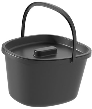 FashionCha Cubo para inodoro, asiento de inodoro, cubo para bacinilla, orinal para ancianos, mujeres, viajes a casa, Negro
