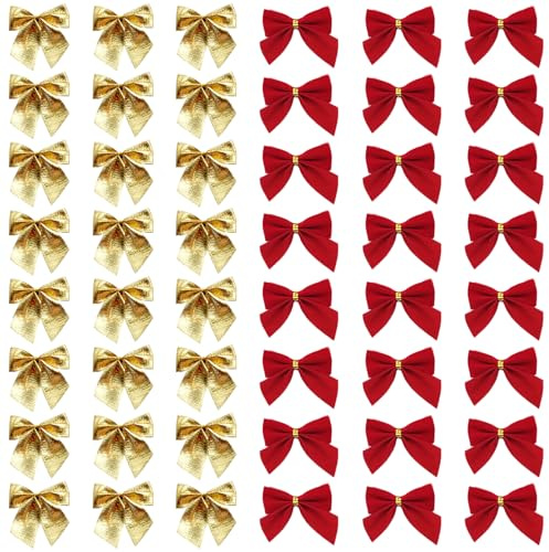 Yuqilin 48 Piezas 5,5 x 5 CM Manualidades Navideños Lazos Decoracion