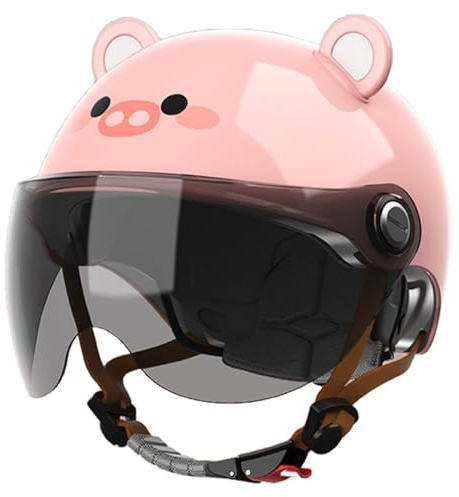Motorradhelm Für Kleinkinder, Offener Elektrorollerhelm, Fahrradhelm Mit Sonnenblende, Retro-Halbschalenhelm Für Jungen Und Mädchen Von 2 Bis 14 Jahren 9,46-54cm