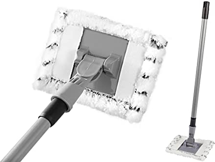 Maximex Teleskop Bad- und Fliesenwischer Profi, 360° Duo-Knickgelenk, Inkl. 2 Bezüge, Waschbar bis 60°C, 16 x 67-133 x 4 cm