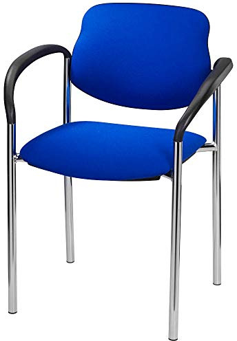 POV NOWY Styl Arm Chrom C-06 Lot de 2 chaises de Visiteur Bleu/G:Chromé/2