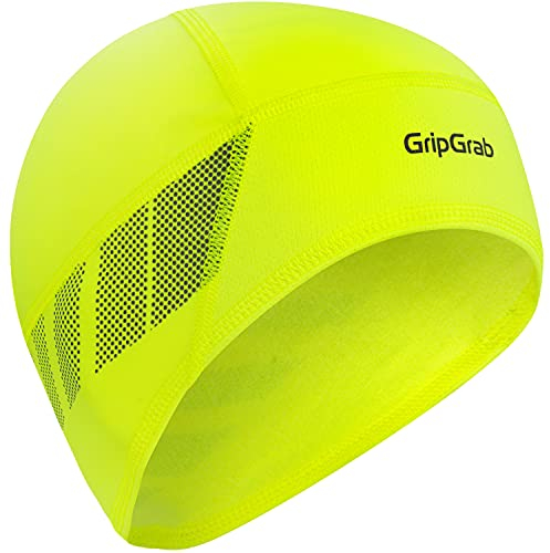 GripGrab Unisex Windproof Thermal Lightweight Hi-vis Skull Cap Winter Fahrrad Unterhelm Mütze, Gelb Hi-Vis, 60-63 EU