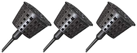 Cabilock Lot de 20 paniers d'engrais pour bonsaï avec couvercle en plastique pour plantes, fleurs, bonsaï, culture automatique, fertilisation automatique, fournitures de jardin, noir Taille L