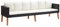 Festnight 3-Sitzer-Gartensofa mit Auflagen Gartenbank Sitzbank Bank Gartensofa Gartenmöbel Lounge Möbel Set Poly Rattan Schwarz