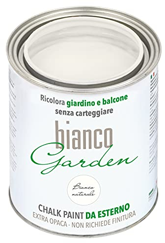 CHALK PAINT Peinture spéciale pour extérieur, blanc naturel, pour extérieur, pour jardin, balcon, sans peinture et sans finition (1 litre)