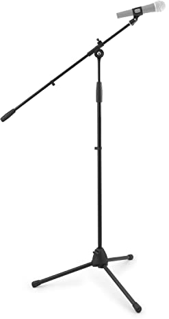 Mad About MA-MCA01 Black Height-adjustable Microphone Boom Stand – Supplied with Universal Mic Clip