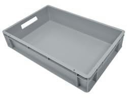 METRO Professional Contenitore Euro, in polipropilene (PP), 60 x 40 x 12 cm, capacità 20 L, lavabile in lavastoviglie, grigio, 1 unità