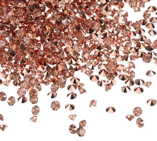 PATIKIL 14000Pcs Wedding Table Scatter Confetti Crystals 3mm Acrylic Diamonds Vase Fillers Gems for Table Centerpiece Decorations Bridal Shower Party, Rose Gold