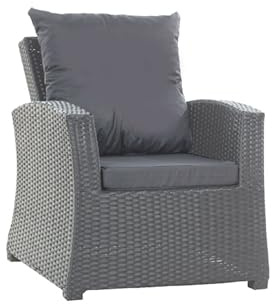 Coussins pour fauteuils de jardin - Doux et confortable, parfaits pour meubles en rotin, chaises relaxantes et canapés d'extérieur - Ensemble de - Assise + Dossier (anthracite)