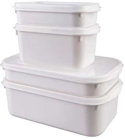 SPORWAY 4 piezas de vajilla para microondas con tapa, almacenamiento para calentar, congelar con tapa, sin BPA, apto para lavavajillas y microondas