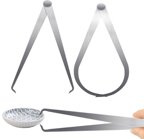 Calipers Measuring Tool 2 Pcs 150mm/6 Inches Caliper, Outside Calipers Stainless Steel Inside Outside Calipers Vernier Gauge for Measuring Pottery Sculpture Clay Pipe
