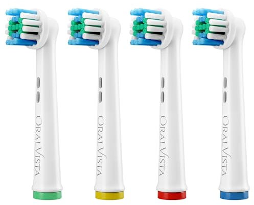 OralVista Compatibili con Testine Oral B, 4-Pack Compatibili con Testine Spazzolino Elettrico Oral-B - Alta Qualità, Pulizia Profonda