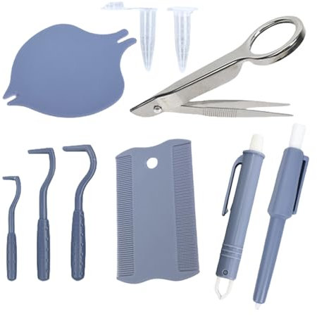 Ruwshuuk Strumento Per Rimuovere Zecche Per Cani - Kit per Eliminare Pulci da Animali Domestici,Kit Multifunzionale Ergonomico Per Eliminare Parassiti Su Cani, Gatti E Animali Domestici