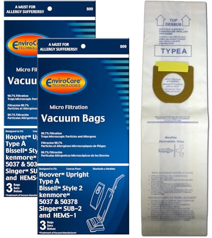 EnviroCare Replacement Micro Filtration Vacuum Bags Designed to Fit Hoover Type A Uprights 6 Bags