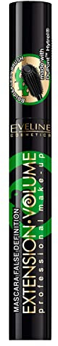 Eveline Cosmetics Extension Volume Eveline Cosmetics False Definition Lengthening and Curling Mascara with PERFECT BRUSH & BOLD & FLEXY BRUSH - DuPont Hytrel® Technology for Precise Eye Makeup, 10 ML