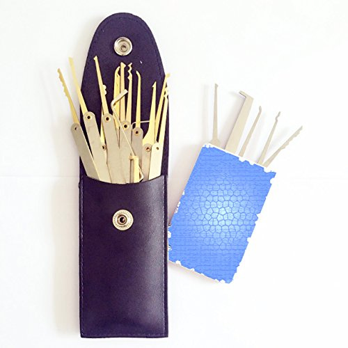 TPM Go - Set di 15 grimaldelli con 5 pezzi James Card Lock Pick Tools, kit di prelievo per principianti