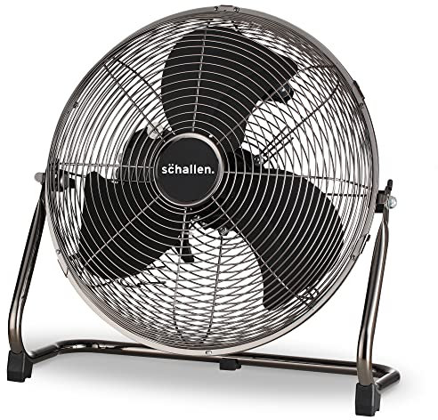 Schallen Gunmetal Grey Black Metal High Velocity Cold Air Circulator Adjustable Floor Fan with 3 Speed Settings (14)