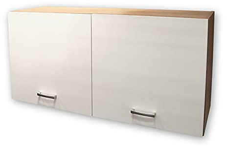 ANDY Moderner Hängeschrank Küche 2-türig in Eiche Sonoma Optik, Weiß matt - Geräumiger Küchenschrank mit viel Stauraum - 100 x 50 x 31 cm (B/H/T)