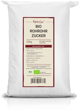 Kamelur Bio Rohrohrzucker (25kg) Rohrzucker aus Bio Anbau im Vorratspack