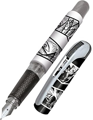 Online Füller College Manga, Tinten-Füller für Rechtshänder, ergonomisches Griffstück, Iridiumfeder medium, Standard-Tintenpatronen, inkl. Kombipatrone blau, 1 Stück (1er Pack)