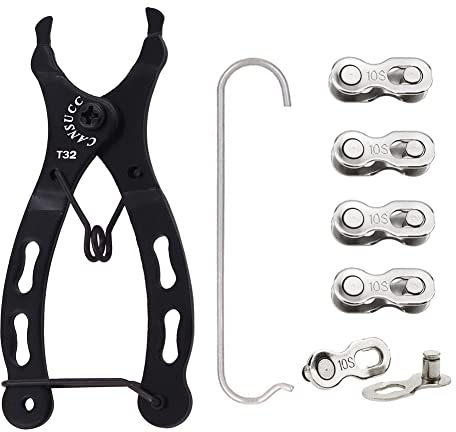 Saipor Kit de Réparation Chaîne de Vélo 10 Vitesses - 5 Paires Maillons avec Pince MTB Chain Repair Kit