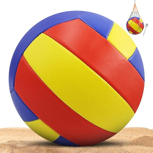 KWJEIULSOQ Volleyball, Soft-Touch-Volleyballball, Beachvolleyball, Offizielle Beachvolleyball Größe 5, Volleyball für Outdoor Indoor Spiel, Geburtstagsgeschenk für Kinder, Jugendliche, Erwachsene