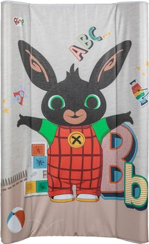 Tataway Bing piano cambio con sponde, materassino fasciatoio da tavolo per bambini con grafiche dei personaggi Bing, misure 81x50x9,5 cm