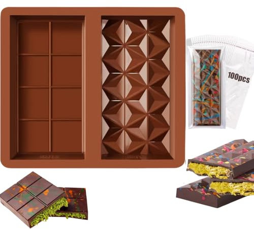 Schokoladenform Silikon Tief Schokoladentafel Form Silikonform Schokoladentafel Tiefe Schokoladenform Extra Tief Schokolade Form für Schokolade Süßigkeiten (0001)