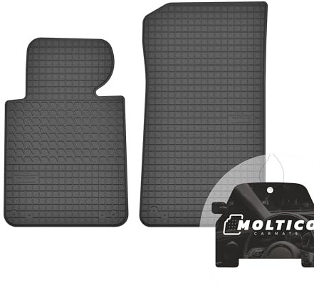 moto-MOLTICO Vorne Gummimatten Auto, 2-teiliges Set, Allwetter Gummi Fußmatten mit Rand, Antirutsch & Wasserfest Autoteppiche - passend für BMW 3 E46 (1998-2005)