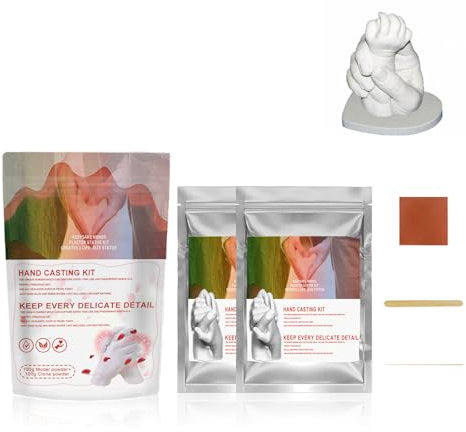 Clone Powder,Gipsabdruck Hände,Handabdruck Set,3D Handabdruck Set für Paare,Gipsabdruck Baby Hand und Fuß,Hochwertiges Handabdruckset Gipsabdruckset für Paare Familien Babys