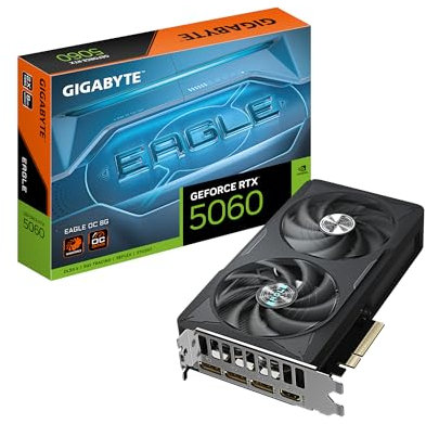 Gigabyte GeForce RTX 5060 Eagle OC 8G Grafikkarte - 8GB GDDR7, 128bit, PCI-E 5.0, 2550 MHz Kerntakt, 3 x DisplayPort, 1 x HDMI, GV-N5060EAGLE OC-8GD