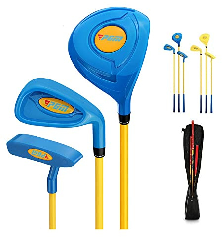 WTLONBF Golfschläger-Set für Kinder, Golfschläger-Set für Junior-Jungen und Mädchen, Golf-Waffentasche, Golfeisen, Golfputter