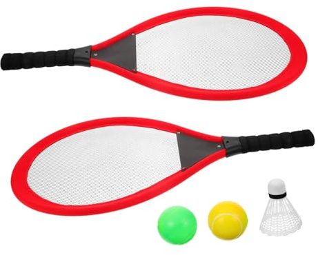 GALPADA Set de Raquettes de Badminton Plastique Léger pour Garçon Fille Jeu Extérieur Sport Garçon Fille Sportif Portable pour Coordination Main-œil et Jeu Actif