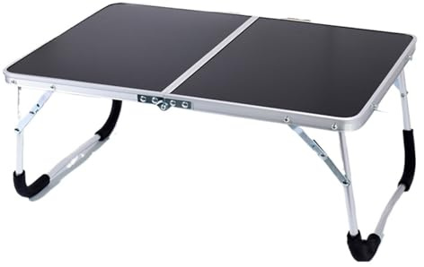 Vikbart sängbricka för bärbar dator, bärbart picknickskrivbord för frukostservering, justerbart vikbart datorbord, multifunktionellt knäskrivbord för hem och resor