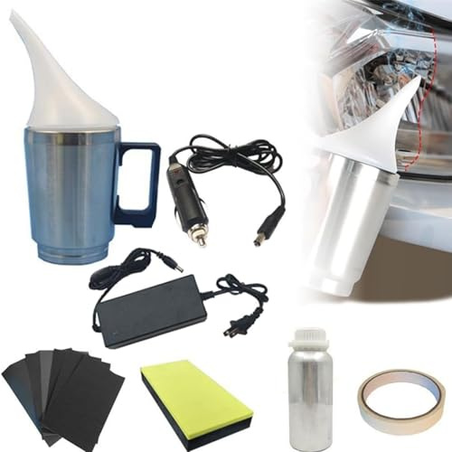 Garvee Kit de rénovation de phares Voiture – Gobelet atomiseur, élimine jaunissement, Brume, oxydation – Liquide réparation 100ml – Adapté phares Auto