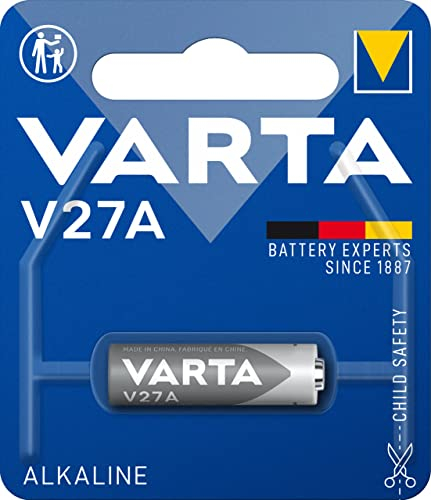 VARTA V27A - MN 27 - LR27, 4227101401, Batteria Alcalina, 12 Volts, Diametro 8 mm, Altezza 28,2 mm, Confezione 1 pila