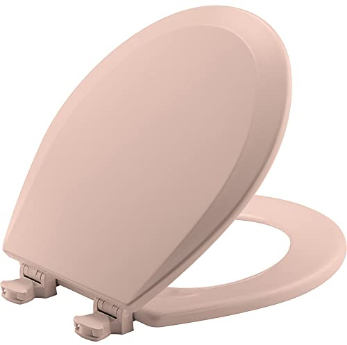 Bemis 500EC 063 Toilet Seat with Easy Clean & Change Hinges, 1 Pack Round, Venetian Pink