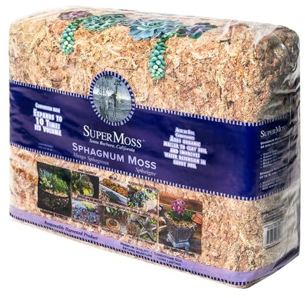 SuperMoss (22330) Orchid Sphagnum Moss Dried, Natural, 2.1lbs Small Bale