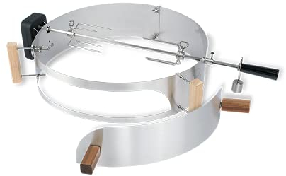 MOESTA-BBQ 10091 Smokin' PizzaRing Rotisserie-Set - Elektrischer Spießdreher für Kugelgrill mit 47 cm Ø, Batterie Motor