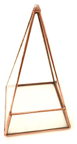 Pyramid Terrarium/Geometric Glass Plant Pot/Modern Planter/Handmade in England (Large, Bright Copper)