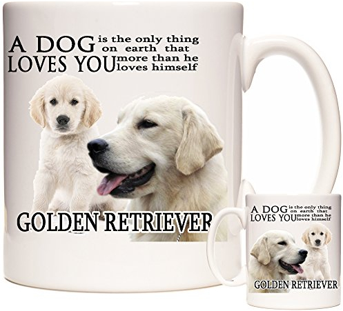 Golden Retriever Gift Coffee Mug/Tea Cup. A Dog Loves You. Ceramic Gift Mug for Dog Lovers