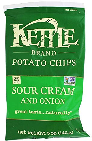 Kettle Foods, Potato Chips, Sour Cream and Onion, 1 x 5 oz (142 g)