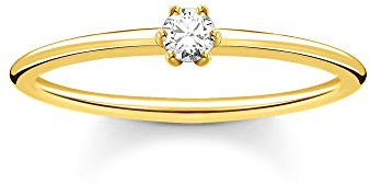 Thomas Sabo Ring weißer Stein gold vergoldetes Silber TR2312-414-14-48