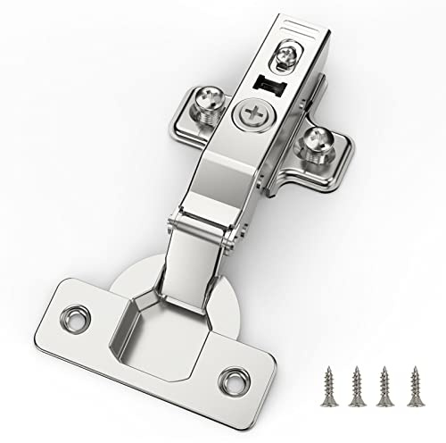 Furniware 30 pcs Soft Close Cabinet Hinge,110 Degree Full Overlay Kitchen Door Hinge,35mm Concealed Kitchen Cabinet Hinges Cabinet Door Plate with Screws